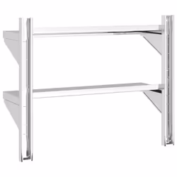 vidaXL Wall Shelf Floating Shelf Storage Shelf Rack Silver Stainless Steel - 75 x 23.5 x 60 cm - Additional view 6