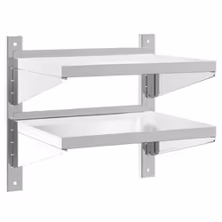 vidaXL Wall Shelf Floating Shelf Storage Shelf Rack Silver Stainless Steel - 50 x 40 x 60 cm