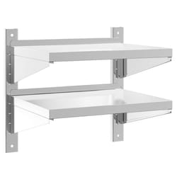 vidaXL Wall Shelf Floating Shelf Storage Shelf Rack Silver Stainless Steel - 50 x 40 x 60 cm
