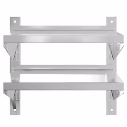 vidaXL Wall Shelf Floating Shelf Storage Shelf Rack Silver Stainless Steel - 50 x 40 x 60 cm - Additional view 4