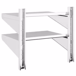 vidaXL Wall Shelf Floating Shelf Storage Shelf Rack Silver Stainless Steel - 50 x 40 x 60 cm - Additional view 6
