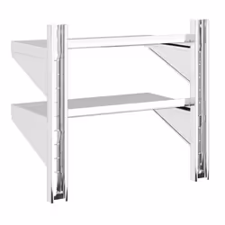 vidaXL Wall Shelf Floating Shelf Storage Shelf Rack Silver Stainless Steel - 50 x 30 x 60 cm - Additional view 6