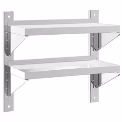 vidaXL Wall Shelf Floating Shelf Storage Shelf Rack Silver Stainless Steel - 50 x 23.5 x 60 cm