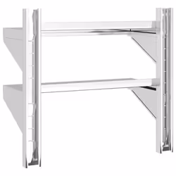vidaXL Wall Shelf Floating Shelf Storage Shelf Rack Silver Stainless Steel - 50 x 23.5 x 60 cm - Additional view 6