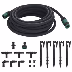 vidaXL Garden Soaker Hose Weeping Pipe Drip Hose Irrigation Pipe Black Rubber