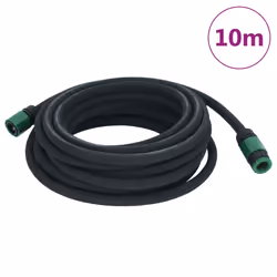 vidaXL Garden Soaker Hose Weeping Pipe Drip Hose Irrigation Pipe Black Rubber - without accessories, 10 m