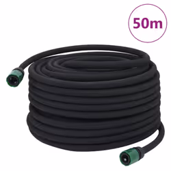 vidaXL Garden Soaker Hose Weeping Pipe Drip Hose Irrigation Pipe Black Rubber - with accessories, 50 m
