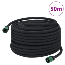 vidaXL Garden Soaker Hose Weeping Pipe Drip Hose Irrigation Pipe Black Rubber - with accessories, 50 m