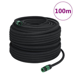 vidaXL Garden Soaker Hose Weeping Pipe Drip Hose Irrigation Pipe Black Rubber - without accessories, 100 m