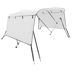 vidaXL 3-bow Bimini Top with Sidewalls UV-Proof Canvas Boat Canopy Awning - white, 154-167 cm