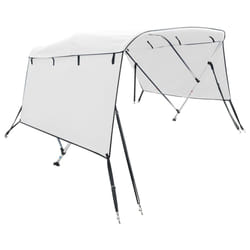 cm/without mesh) vidaXL 3-bow Bimini Top with Sidewalls UV-Proof Canvas Boat Canopy Awning - white, 243 x (170-182