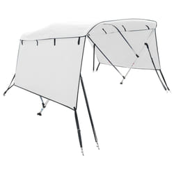 cm/without mesh) vidaXL 3-bow Bimini Top with Sidewalls UV-Proof Canvas Boat Canopy Awning - white, 243 x (200-213