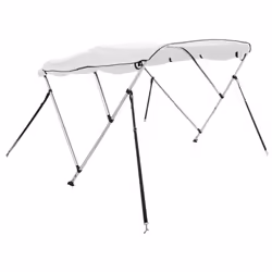 cm/without mesh) vidaXL 3-bow Bimini Top with Sidewalls UV-Proof Canvas Boat Canopy Awning - white, 243 x (200-213