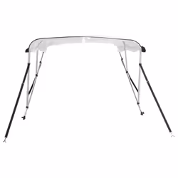 cm/without mesh) vidaXL 3-bow Bimini Top with Sidewalls UV-Proof Canvas Boat Canopy Awning - white, 243 x (200-213 - Additional view 4