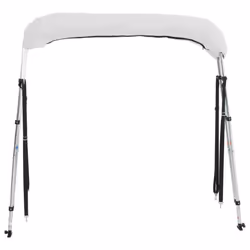 cm/without mesh) vidaXL 3-bow Bimini Top with Sidewalls UV-Proof Canvas Boat Canopy Awning - white, 243 x (200-213 - Additional view 5