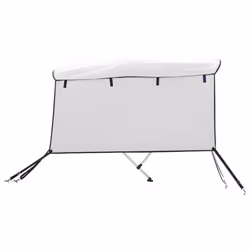 cm/without mesh) vidaXL 3-bow Bimini Top with Sidewalls UV-Proof Canvas Boat Canopy Awning - white, 243 x (200-213 - Additional view 6