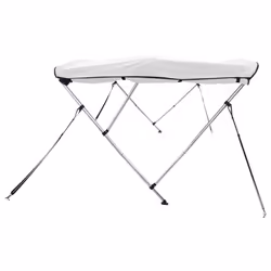 cm/without mesh) vidaXL 3-bow Bimini Top with Sidewalls UV-Proof Canvas Boat Canopy Awning - white, 243 x (200-213 - Additional view 7