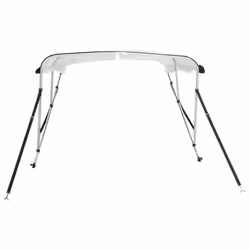 cm/without mesh) vidaXL 3-bow Bimini Top with Sidewalls UV-Proof Canvas Boat Canopy Awning - white, 243 x (230-244 - Additional view 4