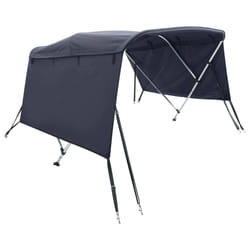 cm/without mesh) vidaXL 3-bow Bimini Top with Sidewalls UV-Proof Canvas Boat Canopy Awning - blue, 243 x (185-198
