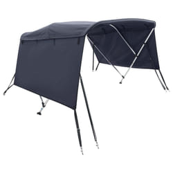 cm/without mesh) vidaXL 3-bow Bimini Top with Sidewalls UV-Proof Canvas Boat Canopy Awning - blue, 243 x (200-213