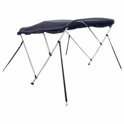 cm/without mesh) vidaXL 3-bow Bimini Top with Sidewalls UV-Proof Canvas Boat Canopy Awning - blue, 243 x (200-213