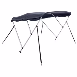 cm/without mesh) vidaXL 3-bow Bimini Top with Sidewalls UV-Proof Canvas Boat Canopy Awning - blue, 243 x (230-244