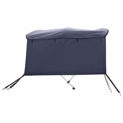 cm/without mesh) vidaXL 3-bow Bimini Top with Sidewalls UV-Proof Canvas Boat Canopy Awning - blue, 243 x (230-244 - Additional view 6