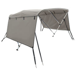 cm/without mesh) vidaXL 3-bow Bimini Top with Sidewalls UV-Proof Canvas Boat Canopy Awning - anthracite grey, 243 x (230-244