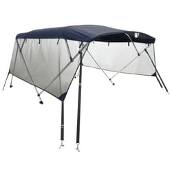 cm/with mesh) vidaXL 3-bow Bimini Top with Sidewalls UV-Proof Canvas Boat Canopy Awning - blue and black, 183 x (170-182