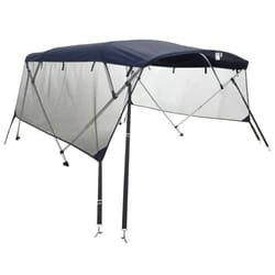 cm/with mesh) vidaXL 3-bow Bimini Top with Sidewalls UV-Proof Canvas Boat Canopy Awning - blue, 243 x (170-182