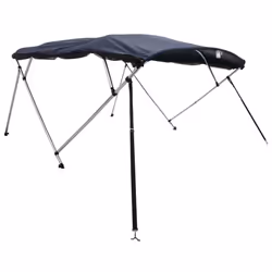 cm/with mesh) vidaXL 3-bow Bimini Top with Sidewalls UV-Proof Canvas Boat Canopy Awning - blue, 243 x (170-182