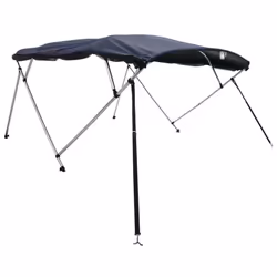cm/with mesh) vidaXL 3-bow Bimini Top with Sidewalls UV-Proof Canvas Boat Canopy Awning - blue, 243 x (185-198
