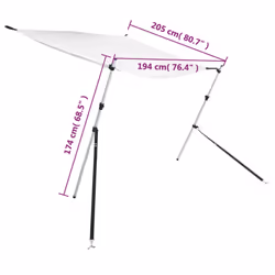 cm) vidaXL T-Top Shade Extension T-Top Bow Shade UV Protection Bow Area Sun Shade - white, 174 x 205 x (115-194
