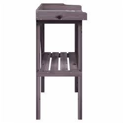 vidaXL Plant Table with Shelf Grey 78x38x82.5 cm Solid Wood Fir - Additional view 4