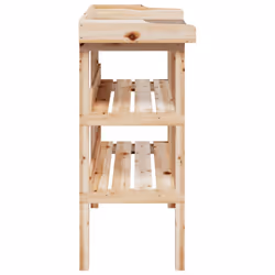 vidaXL Plant Table with Shelves Plant Stand Table Flower Stand Solid Wood Fir - natural - Additional view 4