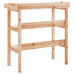 vidaXL Plant Table with Shelves Plant Stand Table Flower Stand Solid Wood Fir - natural - Additional view 5