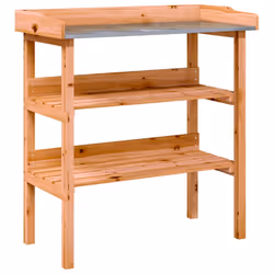 vidaXL Plant Table with Shelves Plant Stand Flower Stand Brown Solid Wood Fir