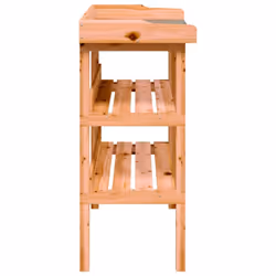 vidaXL Plant Table with Shelves Plant Stand Flower Stand Brown Solid Wood Fir - Additional view 4