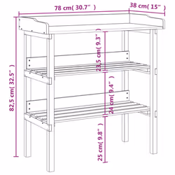 vidaXL Plant Table with Shelves Plant Stand Flower Stand Brown Solid Wood Fir - Additional view 8