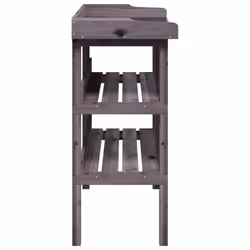 vidaXL Plant Table with Shelves Plant Stand Table Flower Stand Solid Wood Fir - grey - Additional view 4