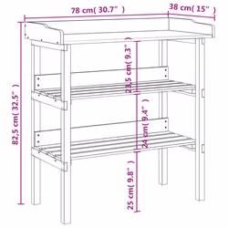 vidaXL Plant Table with Shelves Plant Stand Table Flower Stand Solid Wood Fir - grey - Additional view 8