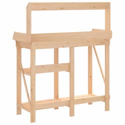 vidaXL Potting Bench with Shelves Plant Stand Potting Table Solid Wood Fir - Additional view 6