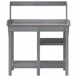 vidaXL Potting Bench with Shelves Plant Stand Potting Table Solid Wood Fir - grey - Additional view 4