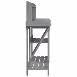 vidaXL Potting Bench with Shelves Plant Stand Potting Table Solid Wood Fir - grey - Additional view 5