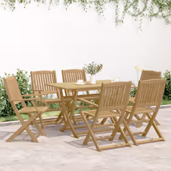 vidaXL Garden Dining Set 7 Piece Outdoor Table and Chair Solid Wood Acacia
