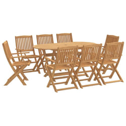 vidaXL Garden Dining Set 9 Piece Outdoor Table and Chair Solid Wood Acacia