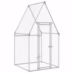 vidaXL Chicken Cage Farm Chicken Coop Chicken Run Cage Silver Galvanised Steel