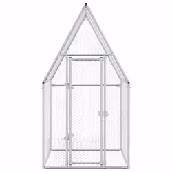vidaXL Chicken Cage Farm Chicken Coop Chicken Run Cage Silver Galvanised Steel - Additional view 5