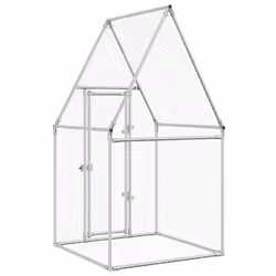 vidaXL Chicken Cage Farm Chicken Coop Chicken Run Cage Silver Galvanised Steel - Additional view 7