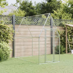 vidaXL Chicken Cage Farm Chicken Coop Chicken Run Cage Silver Galvanised Steel